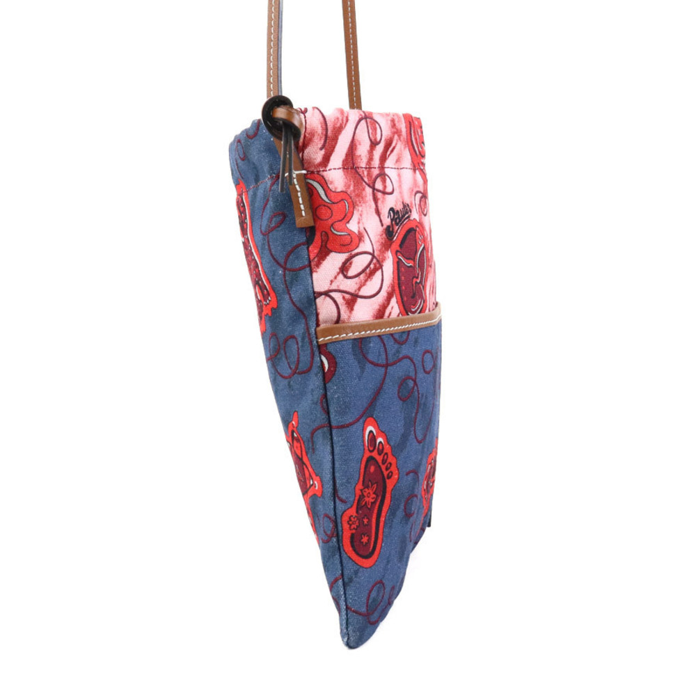 Loewe Drawstring Crossbody Leather Navy Bag Canvas Pouch Red Blue Brown Shoulder